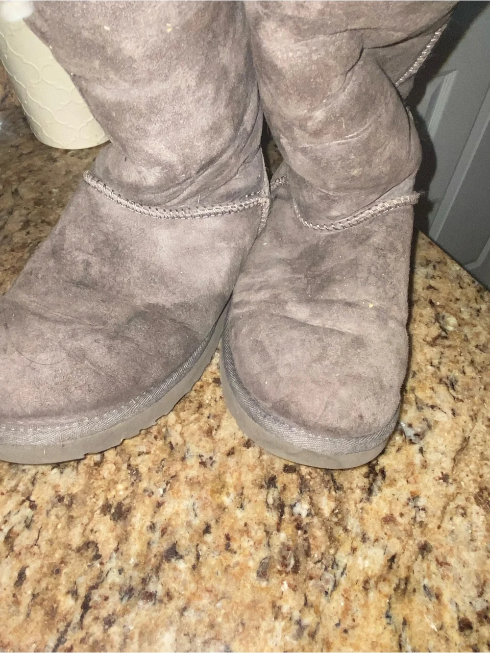 UGGS Women's Tall Shearling-Lined Suede Boots - Gray